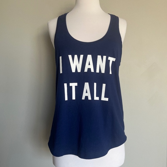 NWT Victoria's Secret I Want It All Casual Racerback Cotton Yoga RunningTank Top - Picture 2 of 9